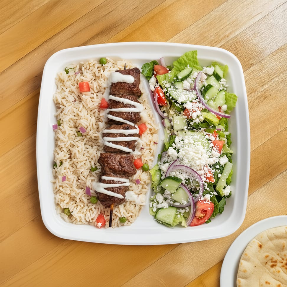 Beef Kabob Dinner.