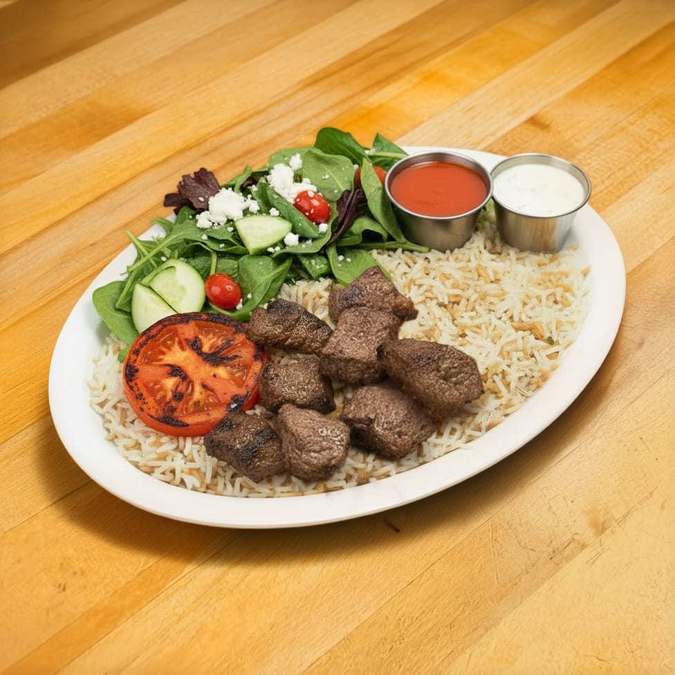 Lamb Kabob Plate.